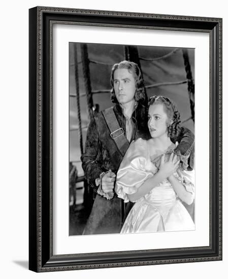 Captain Blood, Errol Flynn, Olivia De Havilland, 1935-null-Framed Photo