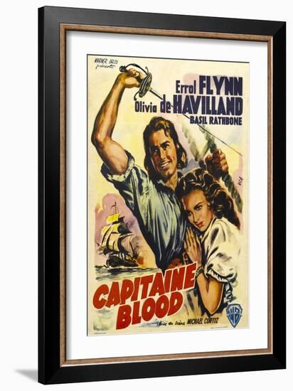 Captain Blood, German Movie Poster, 1935-null-Framed Premium Giclee Print