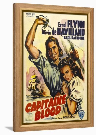 Captain Blood, German Movie Poster, 1935-null-Framed Stretched Canvas