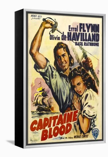 Captain Blood, German Movie Poster, 1935-null-Framed Stretched Canvas