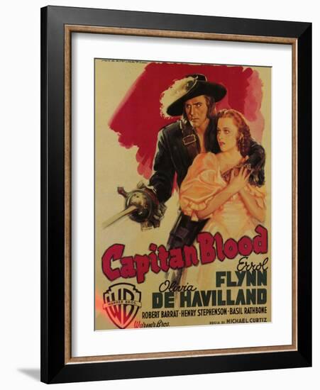 Captain Blood, Italian Movie Poster, 1935-null-Framed Art Print