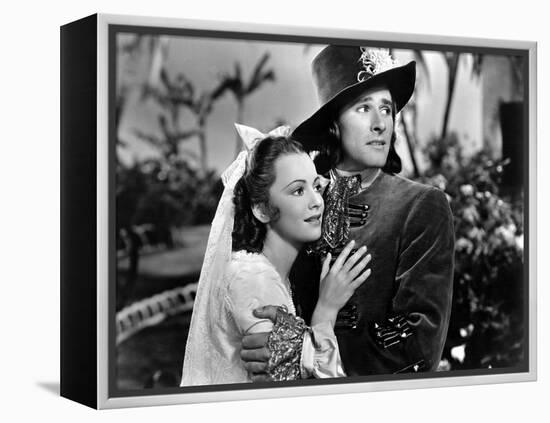 Captain Blood, Olivia De Havilland, Errol Flynn, 1935-null-Framed Stretched Canvas