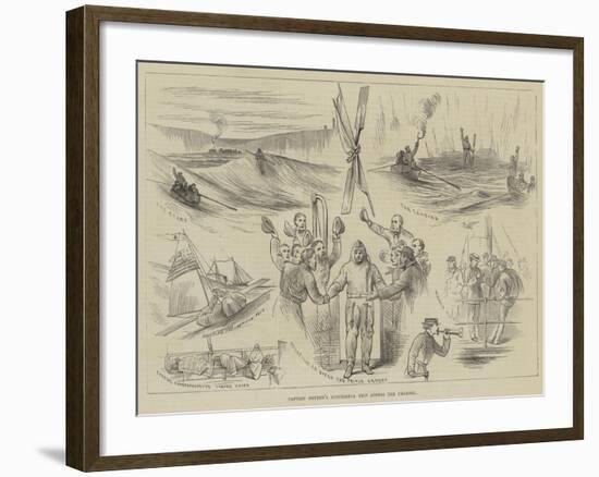 Captain Boyton's Successful Trip across the Channel-null-Framed Giclee Print