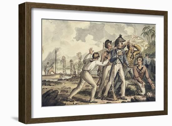 Captain Burney Discovering His Murdered Shipmates', from the Voyages of Captain Cook-Isaac Robert Cruikshank-Framed Giclee Print