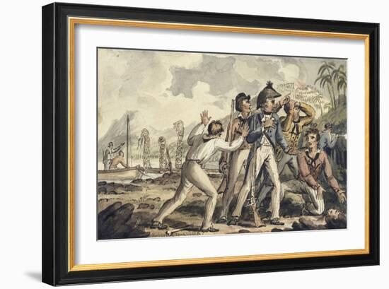 Captain Burney Discovering His Murdered Shipmates', from the Voyages of Captain Cook-Isaac Robert Cruikshank-Framed Giclee Print