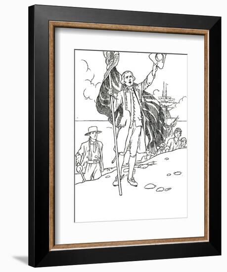 'Captain Cook Landing in Australia', 1912-Charles Robinson-Framed Giclee Print