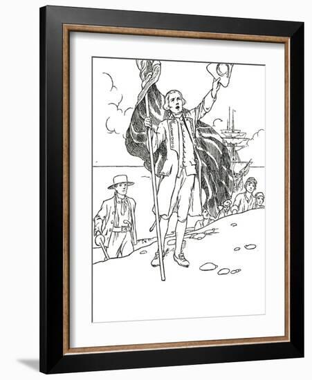 'Captain Cook Landing in Australia', 1912-Charles Robinson-Framed Giclee Print