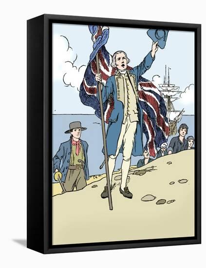 'Captain Cook Landing in Australia', 1912-Charles Robinson-Framed Premier Image Canvas