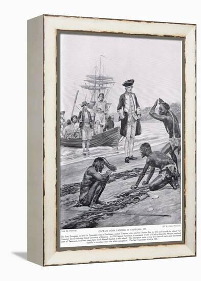 Captain Cook Landing in Tasmania, 1777, Illustration from 'Hutchinson's Story of the British…-Richard Caton Woodville-Framed Premier Image Canvas