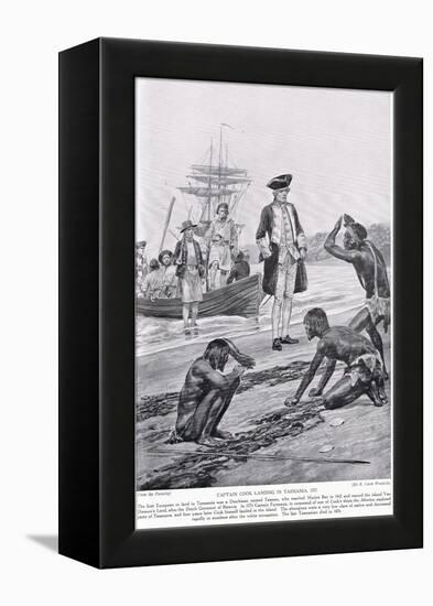 Captain Cook Landing in Tasmania, 1777, Illustration from 'Hutchinson's Story of the British…-Richard Caton Woodville-Framed Premier Image Canvas