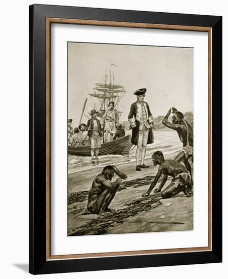 Captain Cook Landing in Tasmania, 1777-Richard Caton Woodville II-Framed Giclee Print