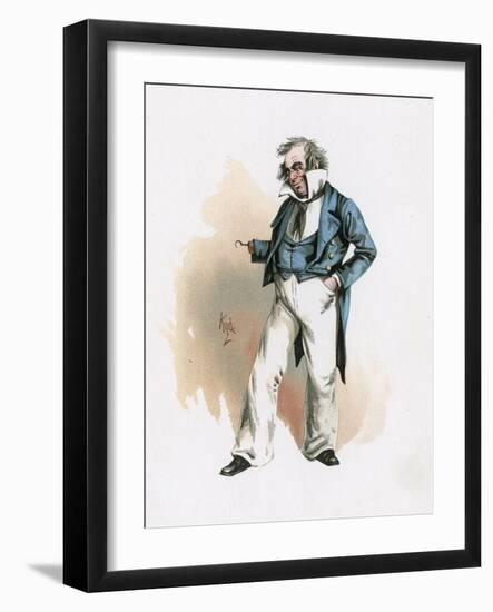 Captain Cuttle, Illustration from 'Character Sketches from Charles Dickens', C.1890 (Colour Litho)-Joseph Clayton Clarke-Framed Giclee Print