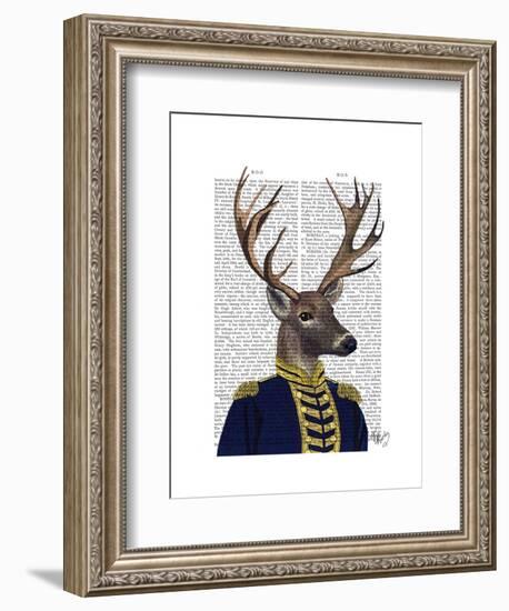 Captain Deer-Fab Funky-Framed Art Print