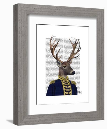 Captain Deer-Fab Funky-Framed Art Print