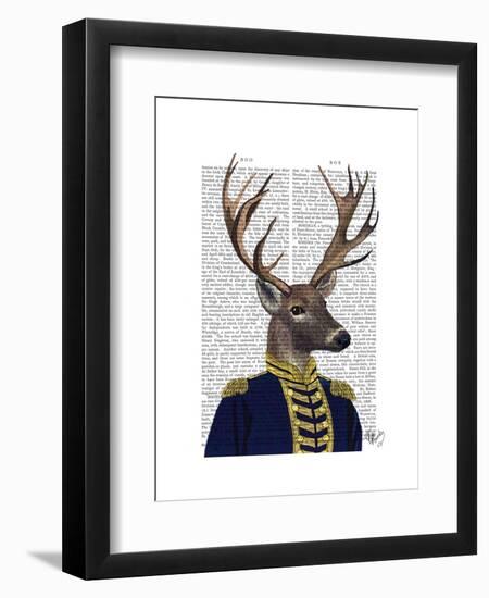 Captain Deer-Fab Funky-Framed Art Print