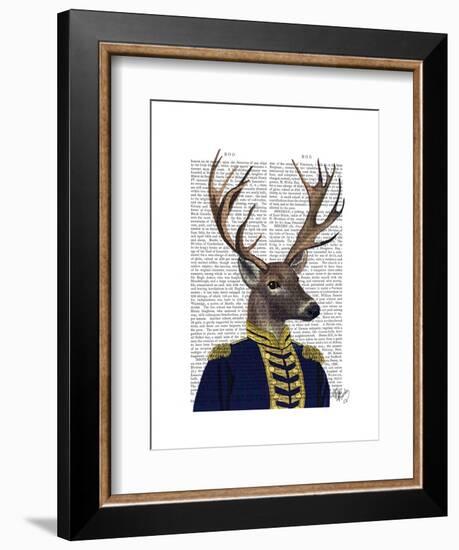 Captain Deer-Fab Funky-Framed Art Print