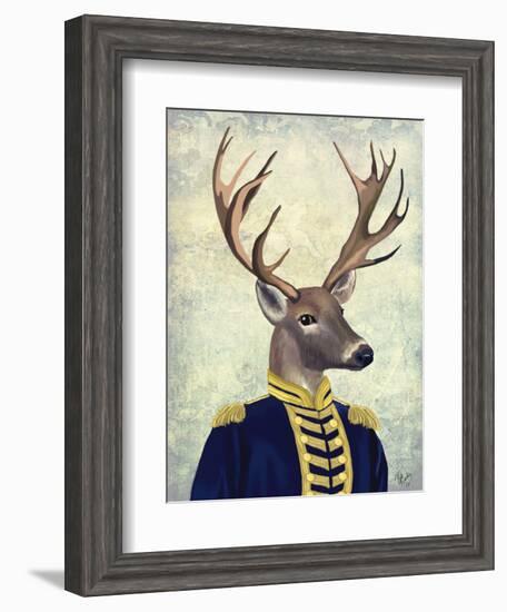 Captain Deer-Fab Funky-Framed Art Print