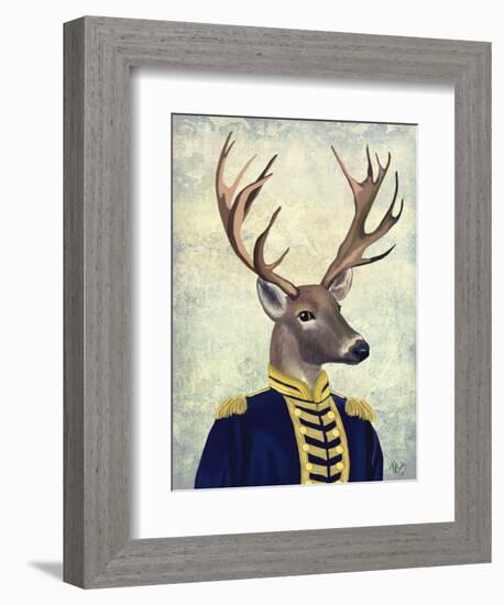 Captain Deer-Fab Funky-Framed Art Print