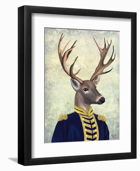 Captain Deer-Fab Funky-Framed Art Print