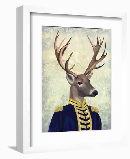 Captain Deer-Fab Funky-Framed Art Print