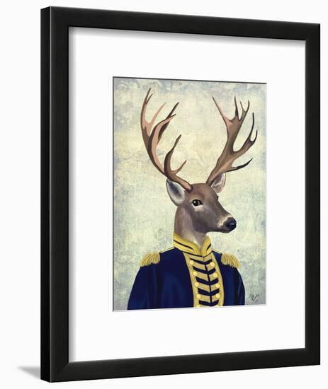 Captain Deer-Fab Funky-Framed Art Print