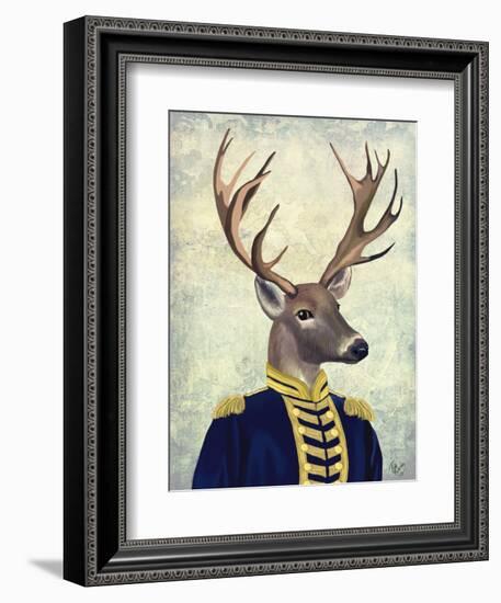 Captain Deer-Fab Funky-Framed Art Print