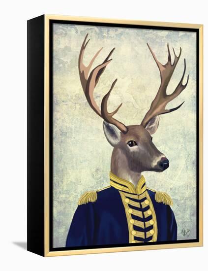 Captain Deer-Fab Funky-Framed Stretched Canvas