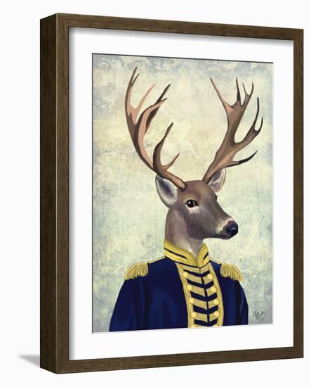 Captain Deer-Fab Funky-Framed Art Print