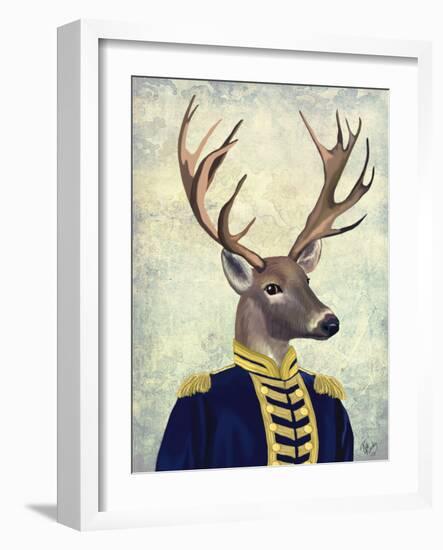 Captain Deer-Fab Funky-Framed Art Print