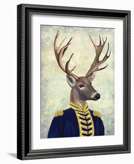 Captain Deer-Fab Funky-Framed Art Print