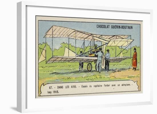 Captain Ferber Carrying Out Trials of an Aeroplane, Issy, France, 1905-null-Framed Giclee Print