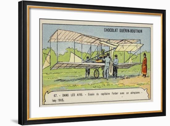 Captain Ferber Carrying Out Trials of an Aeroplane, Issy, France, 1905-null-Framed Giclee Print