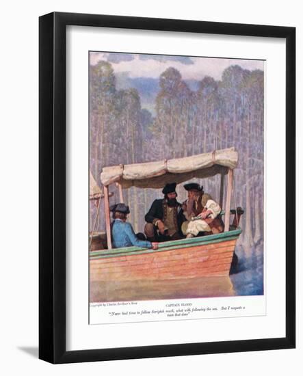 Captain Flood: Never Had Time to Follow Scripteh, What with following the Sea. but I Respect a Man-Newell Convers Wyeth-Framed Giclee Print