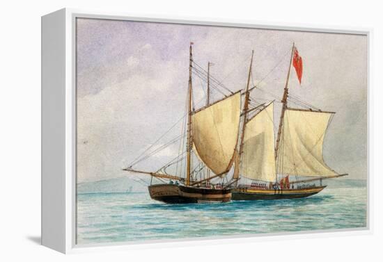 Captain H Wolman with HM 80Th Foot Capturing the Notorious Pirate Schooner Hanna Mercury Isld Oct 2-Unknown Artist-Framed Premier Image Canvas