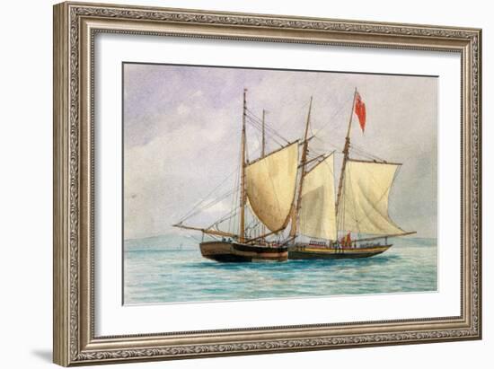 Captain H Wolman with HM 80Th Foot Capturing the Notorious Pirate Schooner Hanna Mercury Isld Oct 2-Unknown Artist-Framed Giclee Print