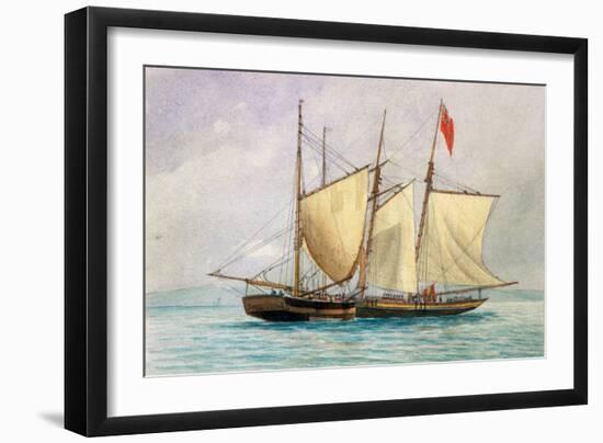 Captain H Wolman with HM 80Th Foot Capturing the Notorious Pirate Schooner Hanna Mercury Isld Oct 2-Unknown Artist-Framed Giclee Print