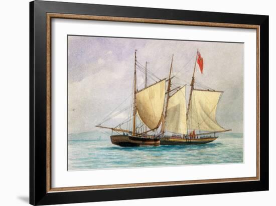 Captain H Wolman with HM 80Th Foot Capturing the Notorious Pirate Schooner Hanna Mercury Isld Oct 2-Unknown Artist-Framed Giclee Print