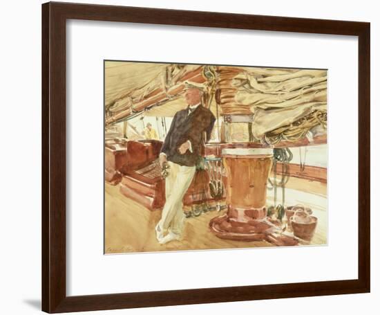 Captain Herbert M. Sears on Deck of the Schooner Yacht Constellation, 1924-John Singer Sargent-Framed Giclee Print