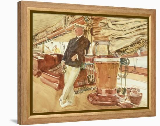 Captain Herbert M. Sears on Deck of the Schooner Yacht Constellation, 1924-John Singer Sargent-Framed Premier Image Canvas