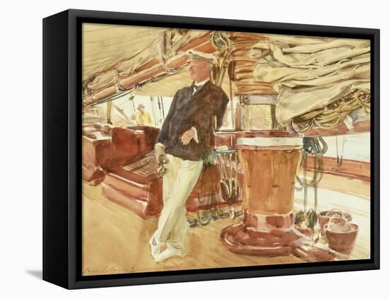 Captain Herbert M. Sears on Deck of the Schooner Yacht Constellation, 1924-John Singer Sargent-Framed Premier Image Canvas