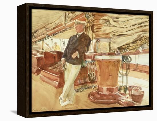 Captain Herbert M. Sears on Deck of the Schooner Yacht Constellation, 1924-John Singer Sargent-Framed Premier Image Canvas
