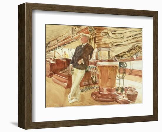 Captain Herbert M. Sears on Deck of the Schooner Yacht Constellation, 1924-John Singer Sargent-Framed Giclee Print