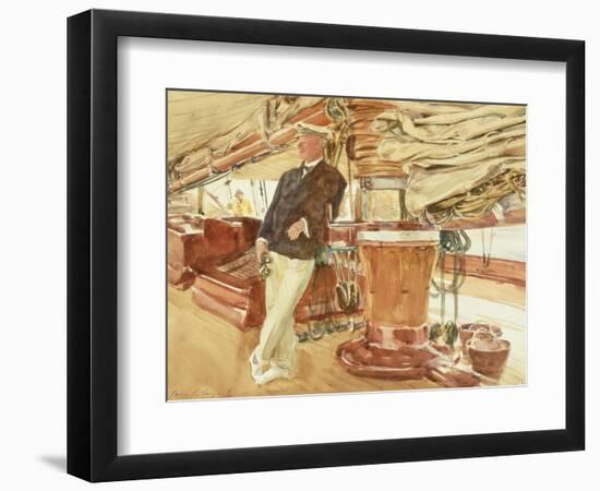 Captain Herbert M. Sears on Deck of the Schooner Yacht Constellation, 1924-John Singer Sargent-Framed Giclee Print