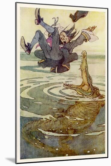 Captain Hook Falls into the Jaws of the Crocodile-Alice B. Woodward-Mounted Art Print
