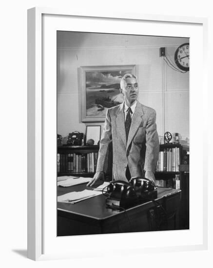 Captain Hyman George Rickover Standing at His Desk-null-Framed Premium Photographic Print