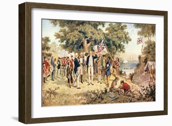 Captain James Cook Taking Possession of New South Wales in the Name of the British Crown, 1770-null-Framed Giclee Print