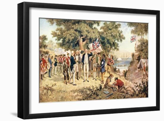 Captain James Cook Taking Possession of New South Wales in the Name of the British Crown, 1770-null-Framed Giclee Print