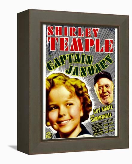 Captain January, Shirley Temple, Guy Kibbee on Midget Window Card, 1936-null-Framed Stretched Canvas