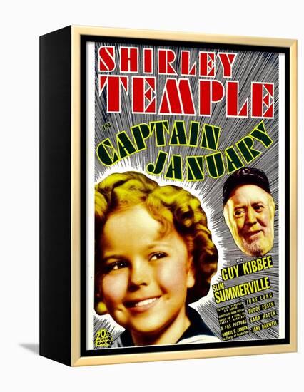 Captain January, Shirley Temple, Guy Kibbee on Midget Window Card, 1936-null-Framed Stretched Canvas