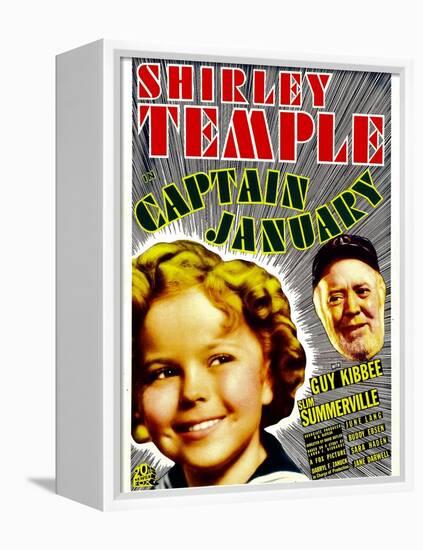 Captain January, Shirley Temple, Guy Kibbee on Midget Window Card, 1936-null-Framed Stretched Canvas